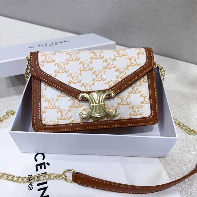 Metal Logo Leather Fashion Messenger Bag