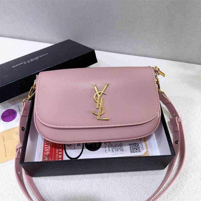 Metal Logo Leather Crossbody Bag