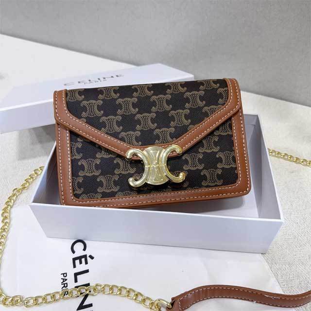 Metal Logo Leather Fashion Messenger Bag