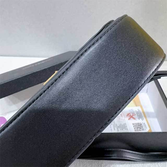 Metal Logo Leather Crossbody Bag
