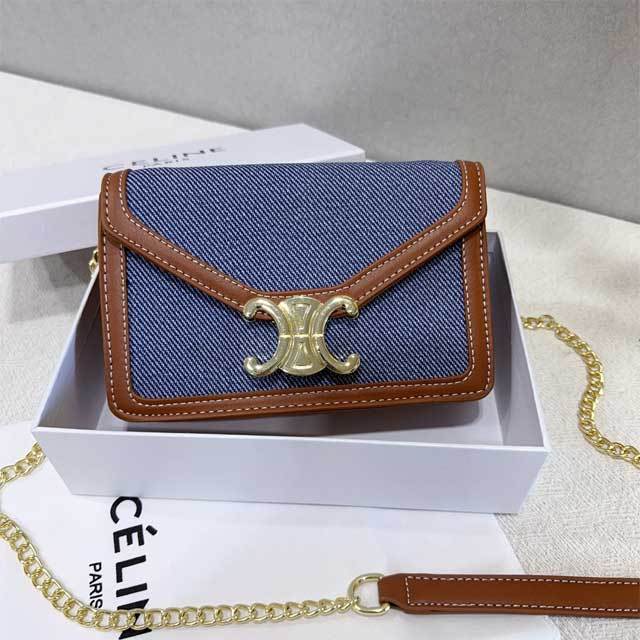 Metal Logo Leather Fashion Messenger Bag