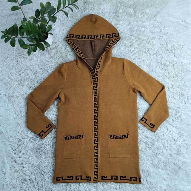 Knit Fashion Hooded Cardigan Coat