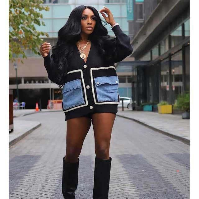 Fashionable V Neck Sweater Cardigan