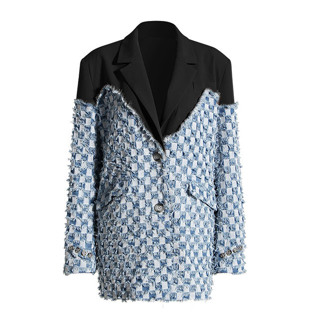 The Denim Mixed Blazer