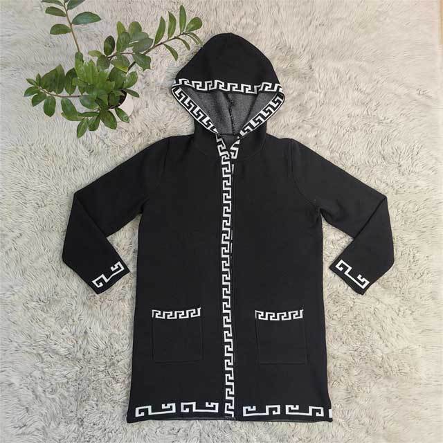 Knit Fashion Hooded Cardigan Coat