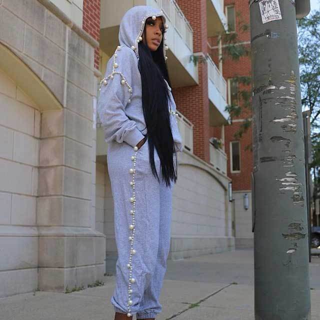 Pearl Hooded Sweatsuit Set