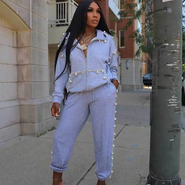 Pearl Hooded Sweatsuit Set