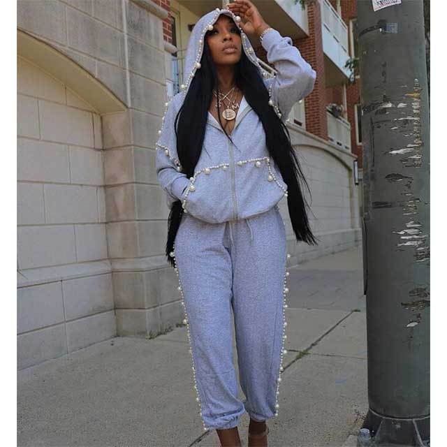 Pearl Hooded Sweatsuit Set