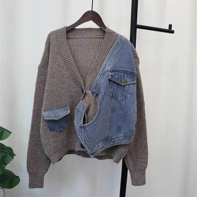 Twisted Design Knitted Cardigan