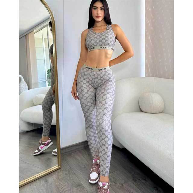 Printed Tank Top Skinny Jogging Suit