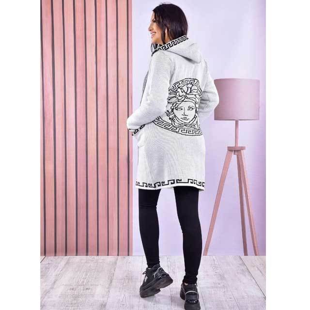 Knit Fashion Hooded Cardigan Coat