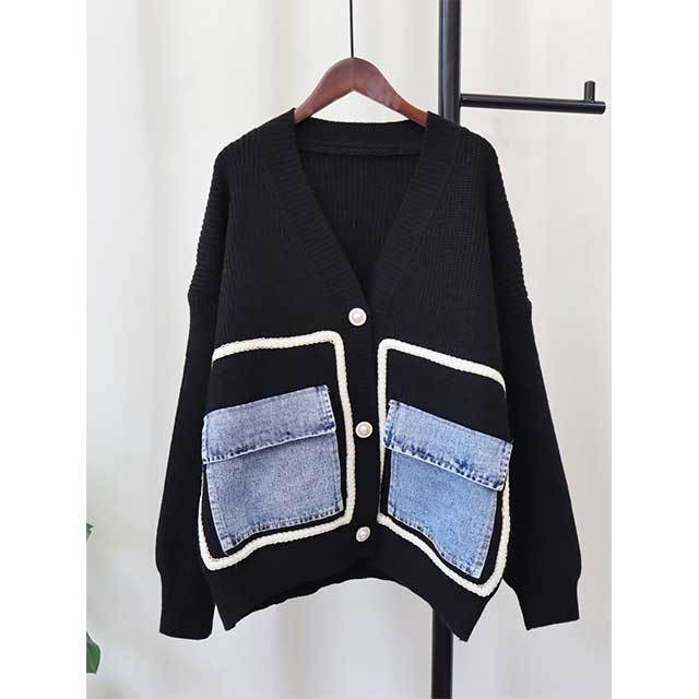 Fashionable V Neck Sweater Cardigan