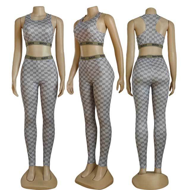 Printed Tank Top Skinny Jogging Suit