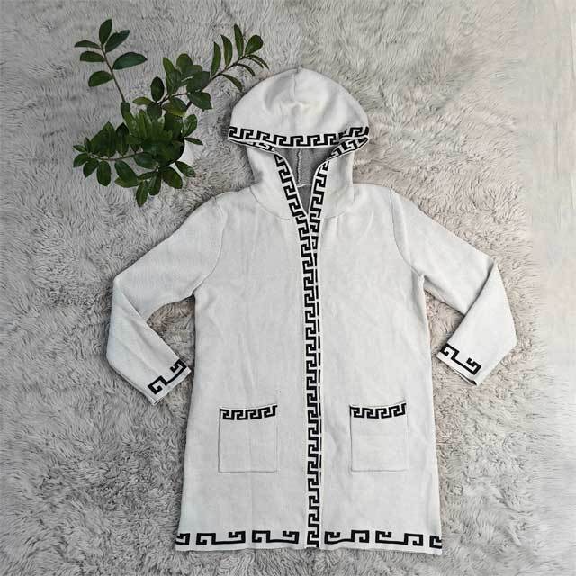 Knit Fashion Hooded Cardigan Coat