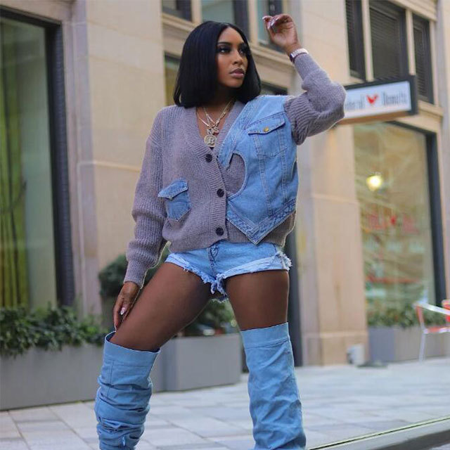 Twisted Design Knitted Cardigan