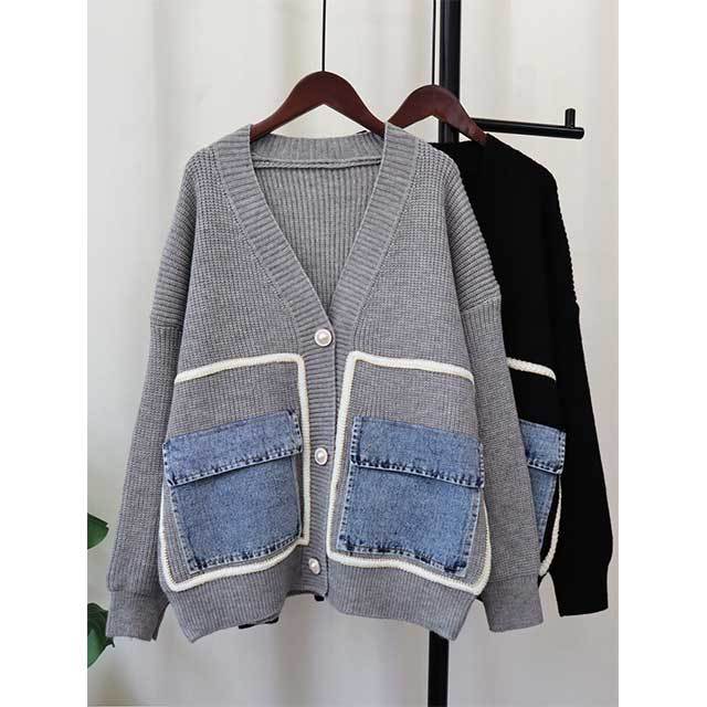 Fashionable V Neck Sweater Cardigan