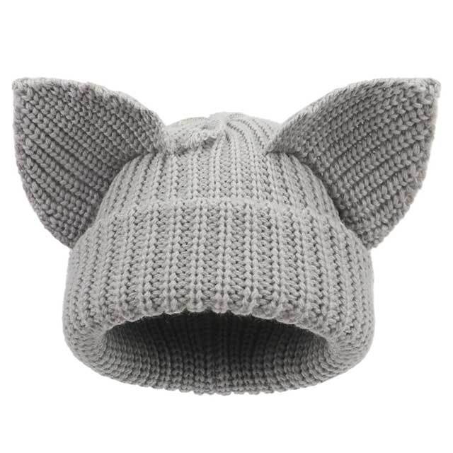 Cat Ears Knitted Beanie Hat