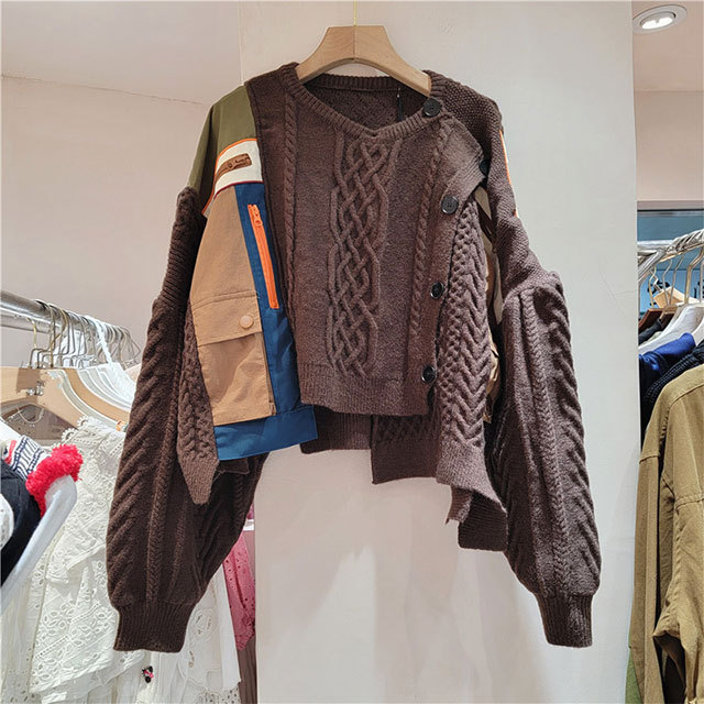Color Block Patchwork Style Sweater