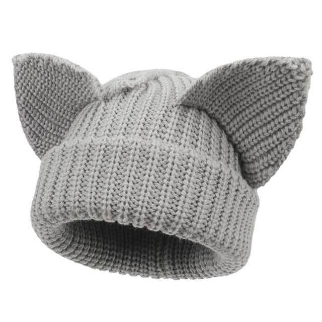 Cat Ears Knitted Beanie Hat