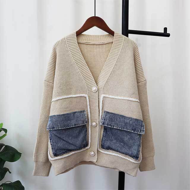 Fashionable V Neck Sweater Cardigan