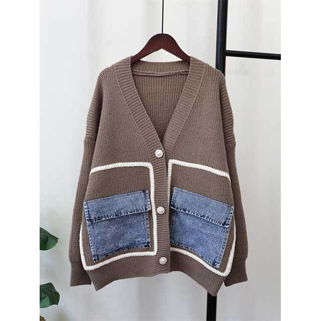 Fashionable V Neck Sweater Cardigan
