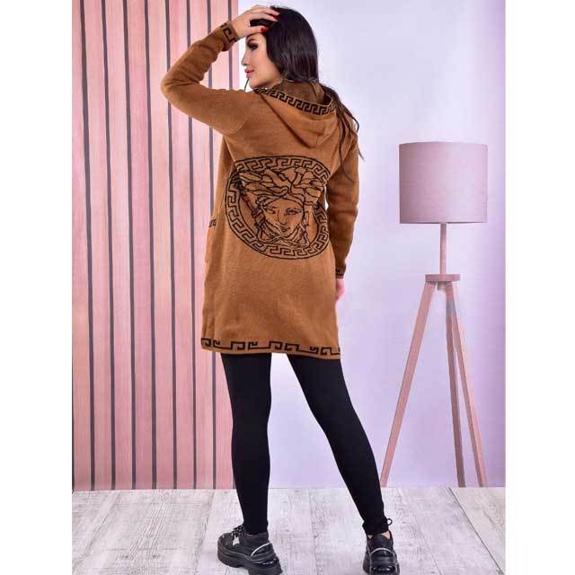 Knit Fashion Hooded Cardigan Coat