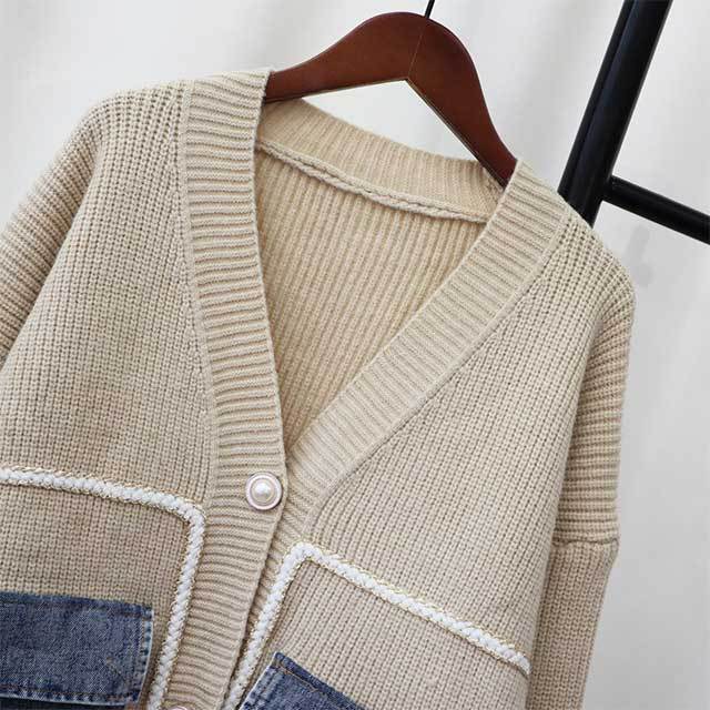 Fashionable V Neck Sweater Cardigan