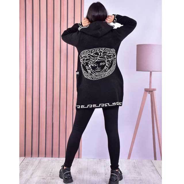 Knit Fashion Hooded Cardigan Coat