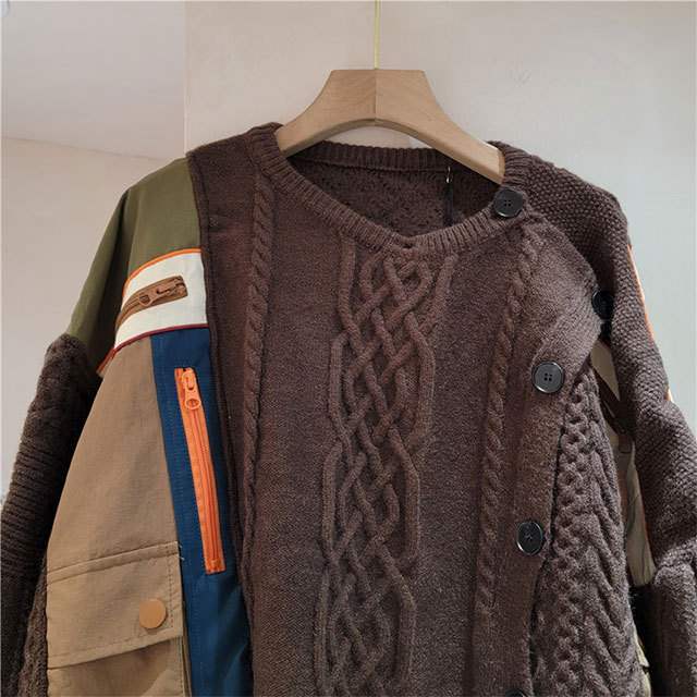 Color Block Patchwork Style Sweater