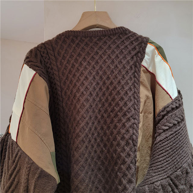 Color Block Patchwork Style Sweater