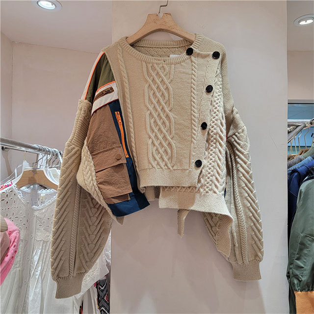 Color Block Patchwork Style Sweater