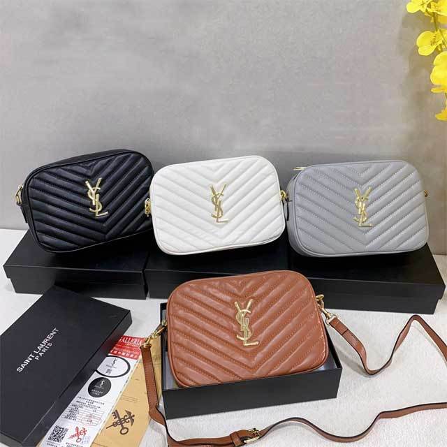 Metal Logo Leather Crossbody Bag