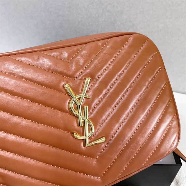 Metal Logo Leather Crossbody Bag
