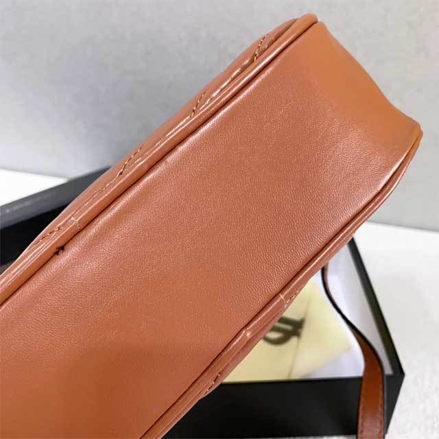 Metal Logo Leather Crossbody Bag