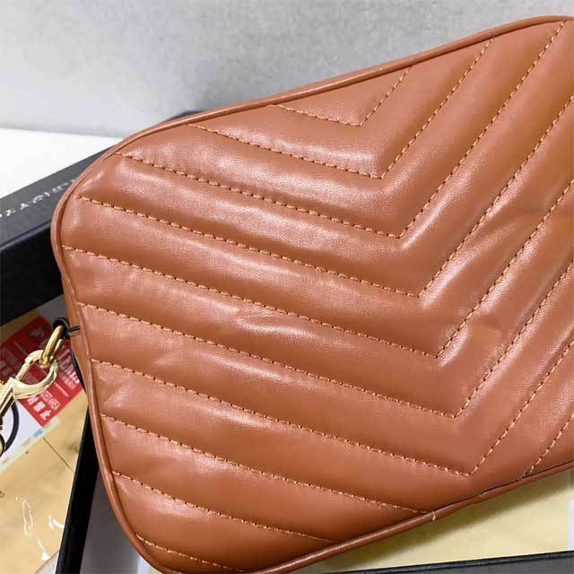 Metal Logo Leather Crossbody Bag