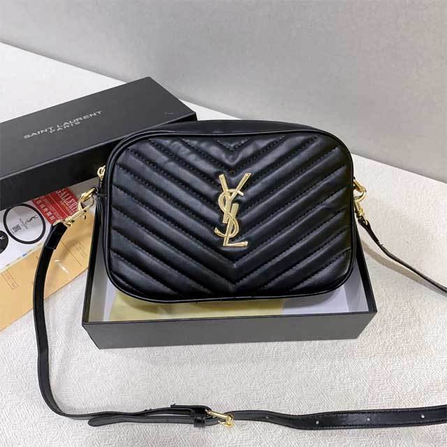 Metal Logo Leather Crossbody Bag