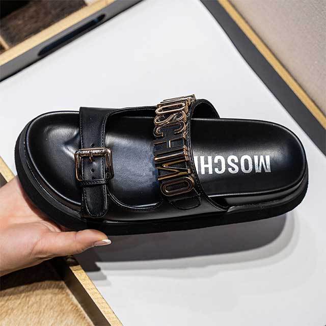 Adjustable Straps Open Toe Flat Slippers
