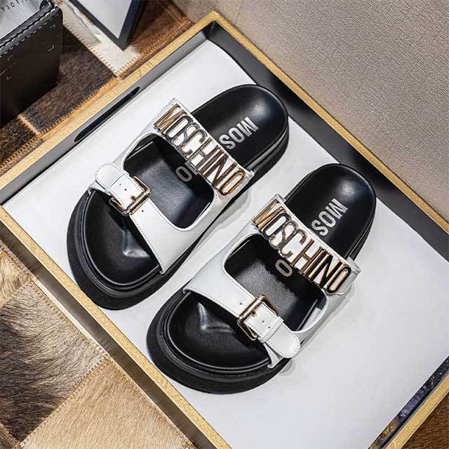 Adjustable Straps Open Toe Flat Slippers