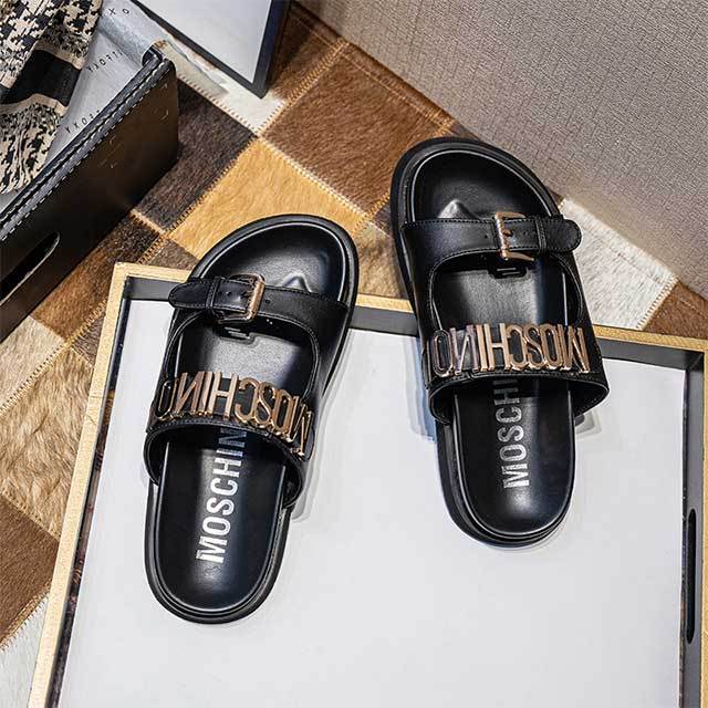 Adjustable Straps Open Toe Flat Slippers