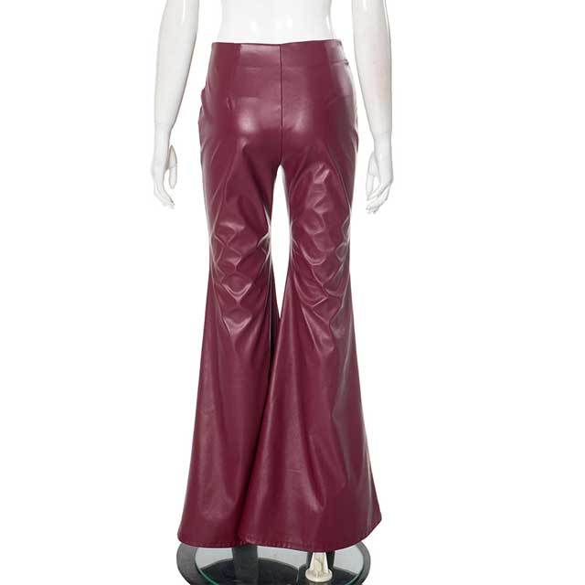 Leather High Waist Bell Pant