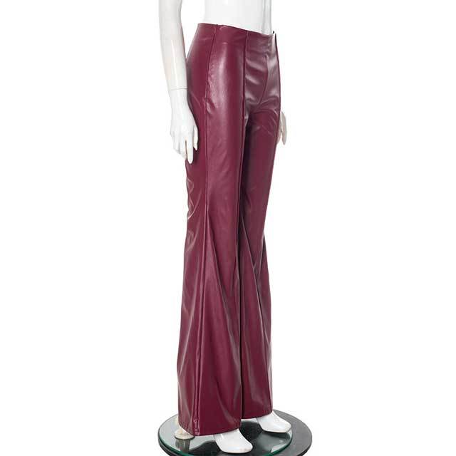 Leather High Waist Bell Pant