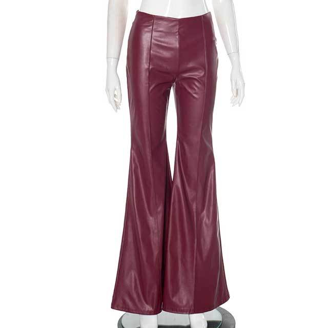 Leather High Waist Bell Pant