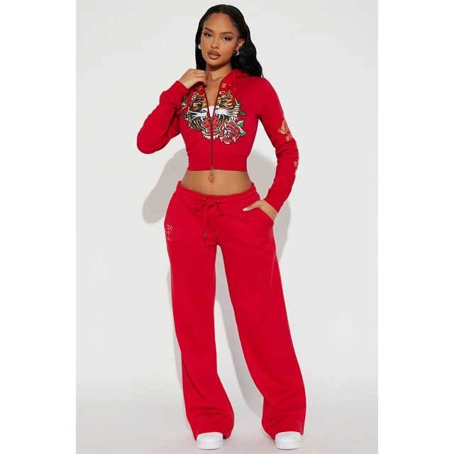 Printed Casual Fall Tracksuit Set