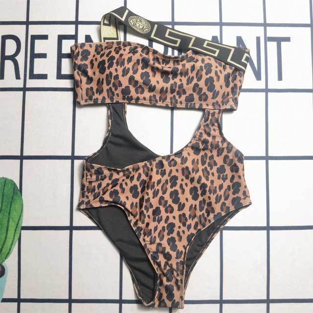 Leopard Print Hollow Out One Piece