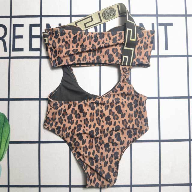 Leopard Print Hollow Out One Piece