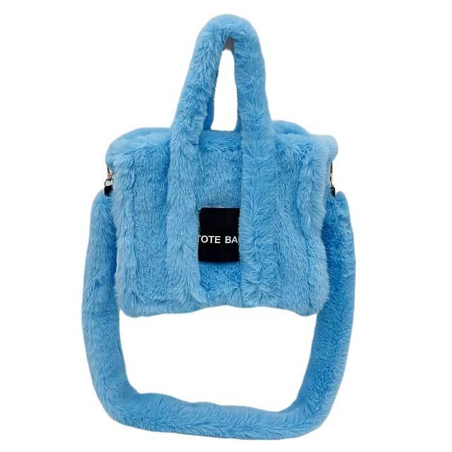 Candy Color Plush Crossbody Bag