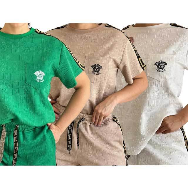 Fashion Embossing Casual Short Set