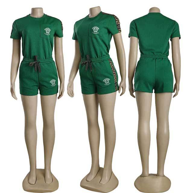 Fashion Embossing Casual Short Set