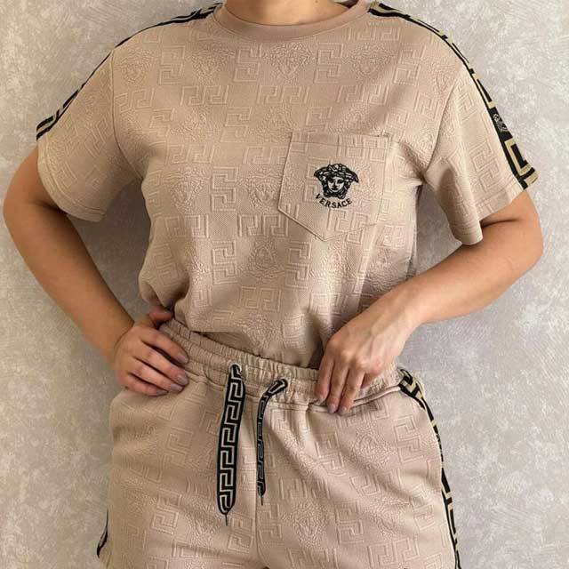 Fashion Embossing Casual Short Set