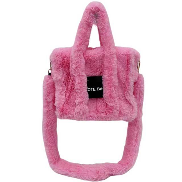 Candy Color Plush Crossbody Bag